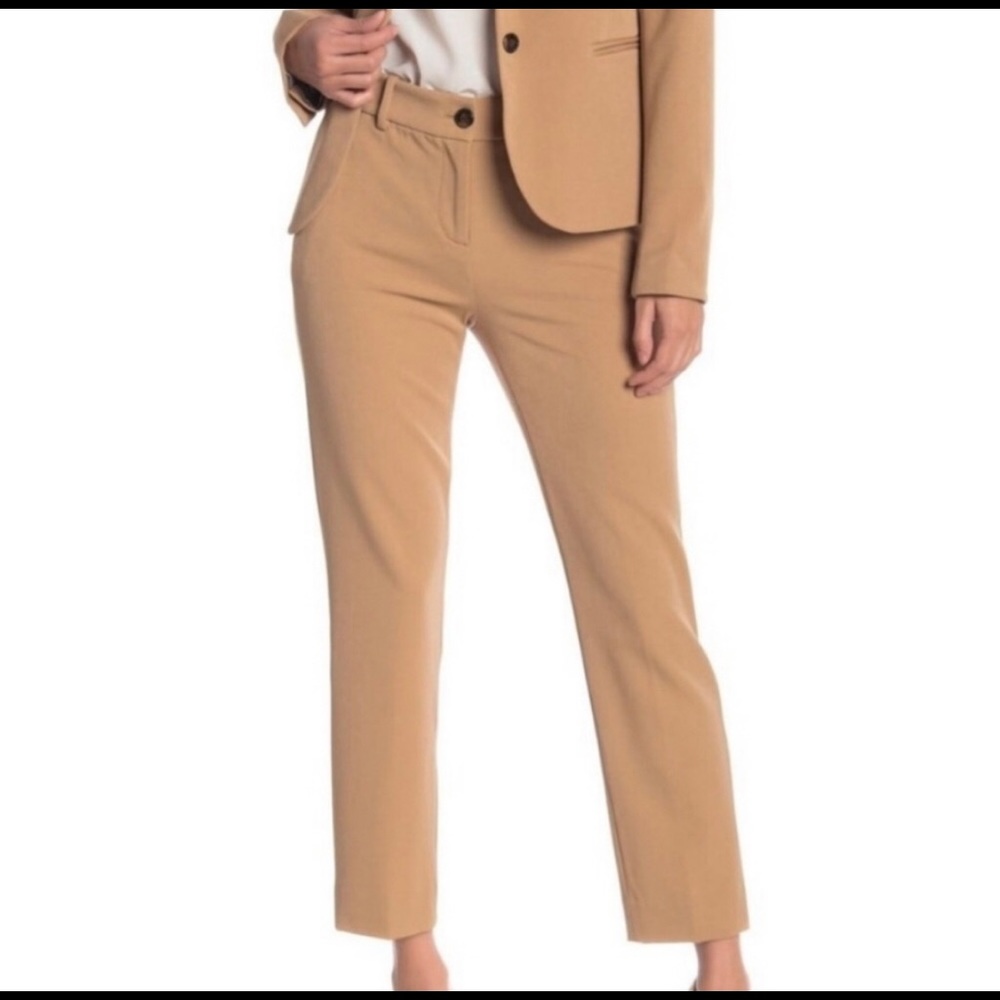 J. Crew Slim Ankle Cropped Dress Pants (Camel, 10)
